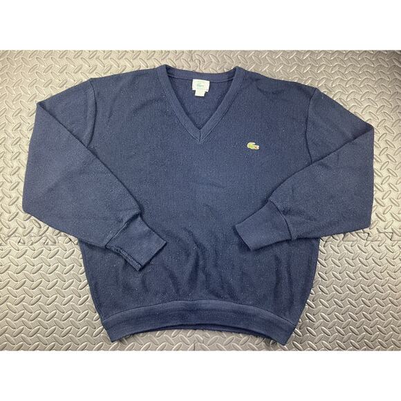 VINTAGE Izod Lacoste Sweater Adult Extra Large Blue Knit Golf Golfing Casual Men - Picture 1 of 12